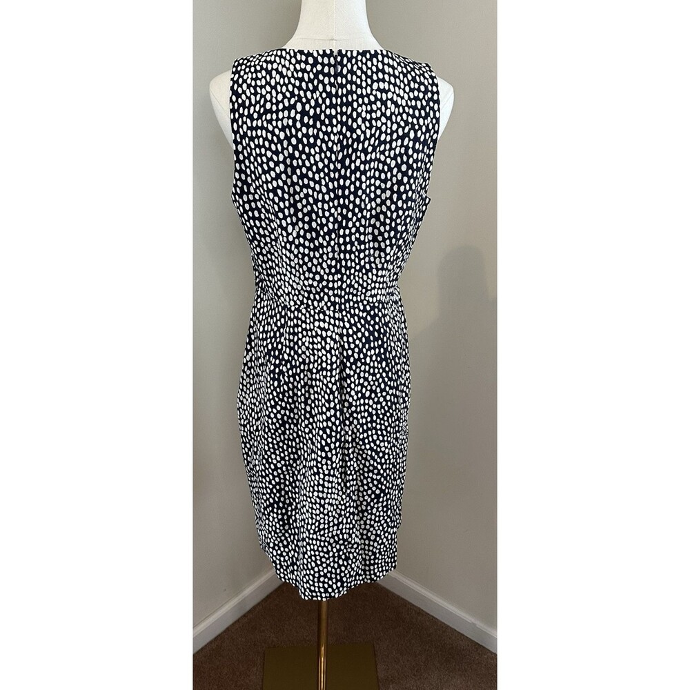 J.Crew Navy Polka Dot Sheath Dress Women 10 Sleeveless Lined NWT Work Office - Picture 3 of 8